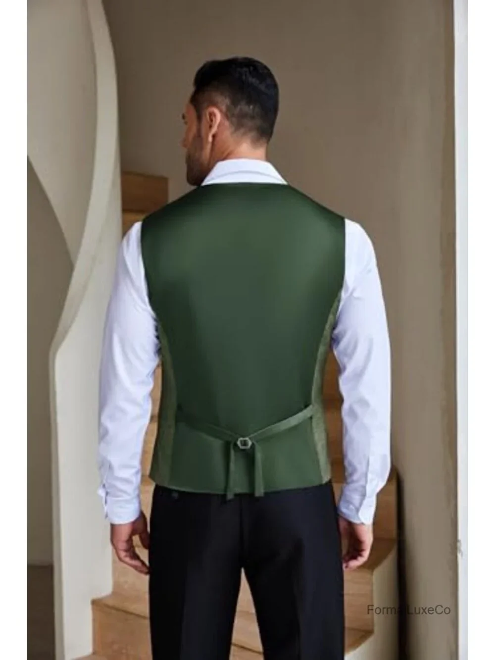 Men's Slim Fit Waistcoat Formal Vest Button Closure Sleeveless Linen